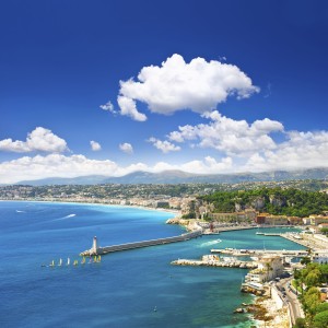 View of mediterranean resort, Nice, Cote d'Azur, France